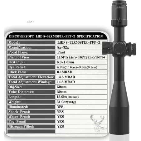 دوربین دیسکاوری LHD-NV 8-32×50 SFIR FFP