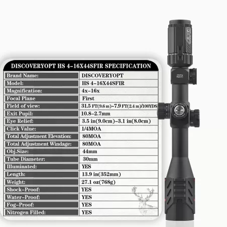 خرید و قیمت دوربین دیسکاوری HS 4-16×44 SFIR FFP در سایت شکار ابزار