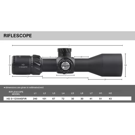 خرید و قیمت دوربین دیسکاوریHD 3-12×44 SFIR FFP (30mm)در سایت شکارابزار