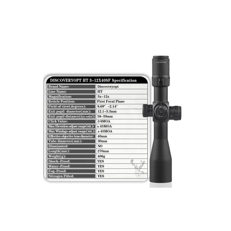 خرید و قیمت دوربین دیسکاوری HT 3-12×40 SF FFP در سایت شکار ابزار