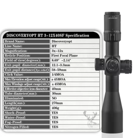 خرید و قیمت دوربین دیسکاوری HT 3-12×40 SF FFP در سایت شکار ابزار خرید و قیمت دوربین دیسکاوری HT 3-12×40 SF FFP در سایت شکار ابزار