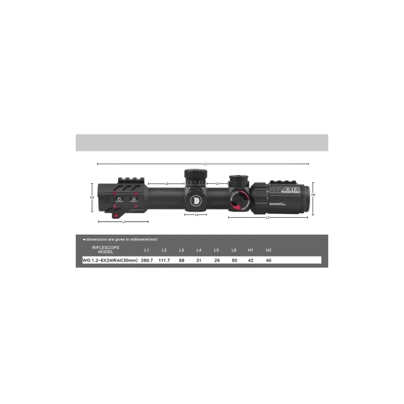 خرید و قیمت دوربین دیسکاوریWG 1.2-6×24 IRAI (30 mm) در سایت شکار ابزار