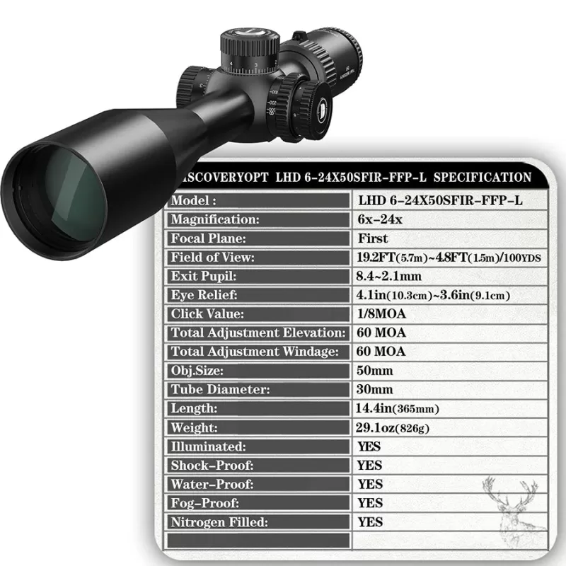 خرید و قیمت دوربین دیسکاوری LHD 6-24×50 SFIR FFP-L در سایت شکارابزار