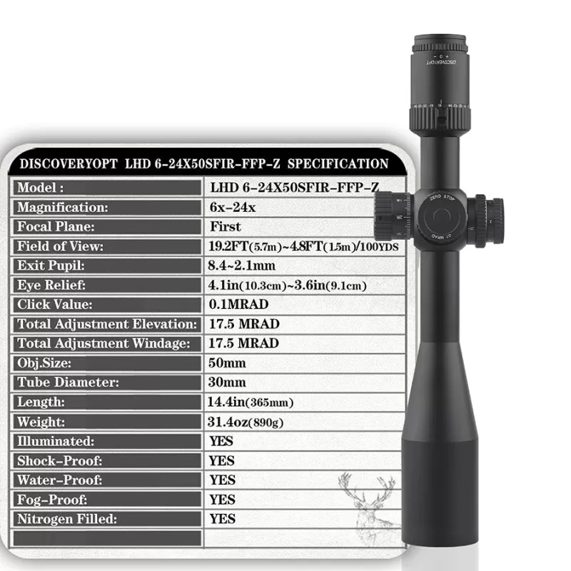 خرید و قیمت دوربین دیسکاوری LHD 6-24×50 SFIR FFP-L در سایت شکارابزار