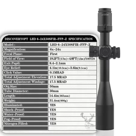 خرید و قیمت دوربین دیسکاوری LHD 6-24×50 SFIR FFP-L در سایت شکارابزار خرید و قیمت دوربین دیسکاوری LHD 6-24×50 SFIR FFP-L در سایت شکارابزار