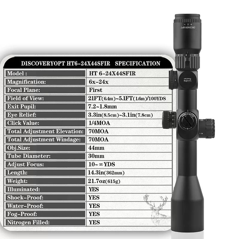 خرید و قیمت دوربین دیسکاوریHT-GENII 6-24×44 SFIR FFP در سایت شکارابزار