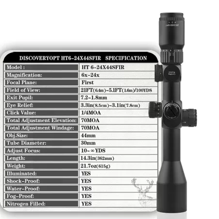 خرید و قیمت دوربین دیسکاوریHT-GENII 6-24×44 SFIR FFP در سایت شکارابزار خرید و قیمت دوربین دیسکاوریHT-GENII 6-24×44 SFIR FFP در سایت شکارابزار